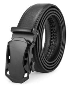 The Jason Black Men's Leather Ratchet Belt