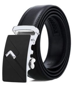 The Luke Silver Men's Leather Ratchet Belt
