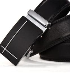 The Tim - Silver Men's Leather Ratchet Belt