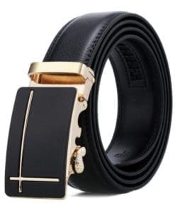 The Tim - Gold Men's Leather Ratchet Belt