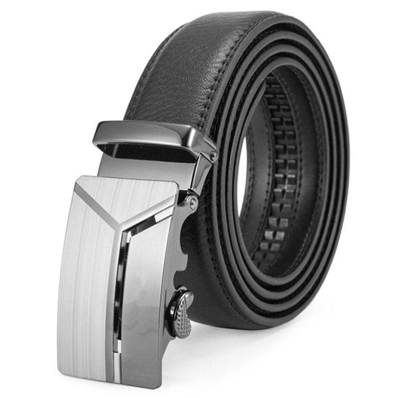 The Chris - Silver Men's Leather Ratchet Belt | BOXA Lifestyle