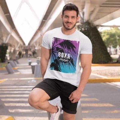 BOXA Lifestyle 8 Sunset Palms - Cotton T-Shirt