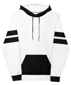 Black & White Striped Sleeve Hoodie