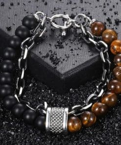 Tigers Eye Stone Beaded Bracelet