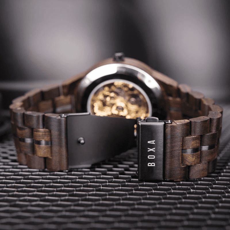 The Hunter - Red Sandalwood Mechanical Wooden Watch 47 The Hunter Wooden Watch by BOXA Lifestyle