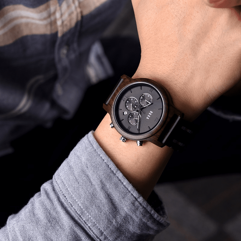 The Hawk - Ebony Wood Watch 61 The Hawk Wooden Watch by BOXA Lifestyle
