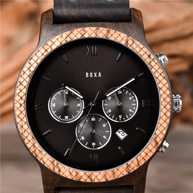 The Hawk - Ebony Wood Watch 68 The Hawk Wooden Watch by BOXA Lifestyle