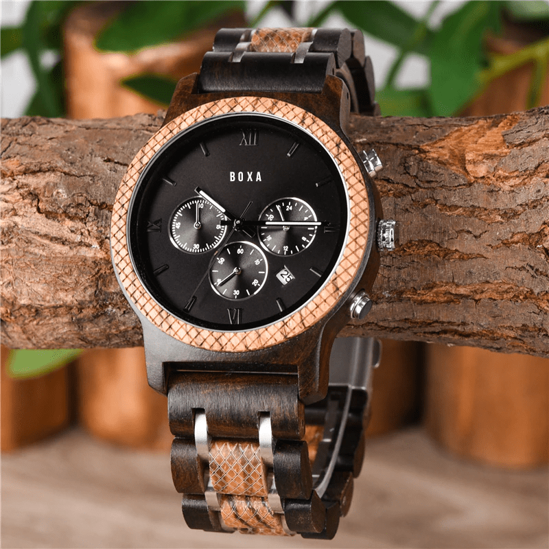 The Hawk - Ebony Wood Watch 76 The Hawk Wooden Watch by BOXA Lifestyle