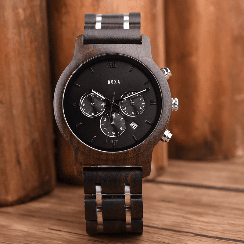 The Hawk - Ebony Wood Watch 63 The Hawk Wooden Watch by BOXA Lifestyle