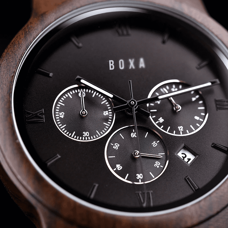 The Hawk - Ebony Wood Watch 62 The Hawk Wooden Watch by BOXA Lifestyle