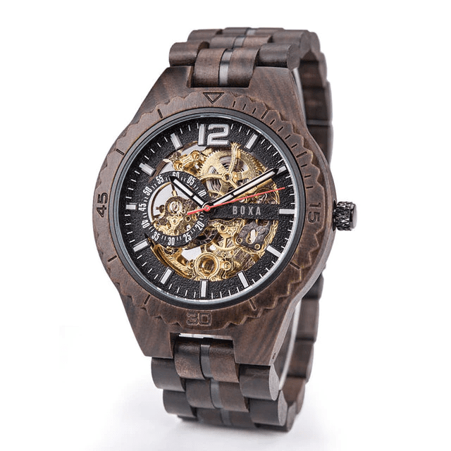 The Hunter - Red Sandalwood Mechanical Wooden Watch 56 The Hunter Wooden Watch - BOXA Lifestyle