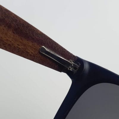 BOXA Throwbacks Retro Black & Walnut Wood Sunglasses