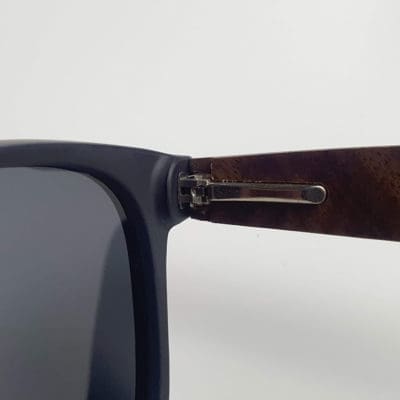 BOXA Throwbacks Retro Black & Walnut Wood Sunglasses