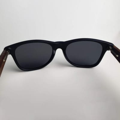 BOXA Throwbacks Retro Black & Walnut Wood Sunglasses