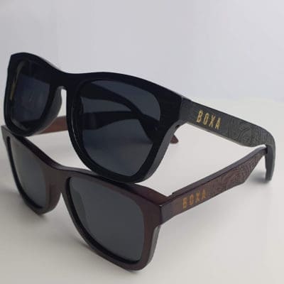 BOXA Airlie Brown Bamboo Wood Sunglasses