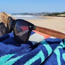 BOXA Tri-City’s Mixed Red & Black Bamboo Sunglasses