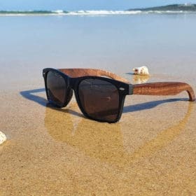 BOXA Tri-City’s Mixed Red & Black Bamboo Sunglasses