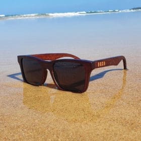 BOXA Tri-City’s Mixed Red & Black Bamboo Sunglasses