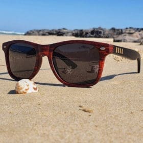 BOXA Tri-City’s Mixed Red & Black Bamboo Sunglasses