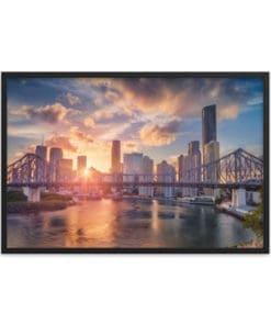 Brisbane Story Bridge Sunset – Framed Artwork