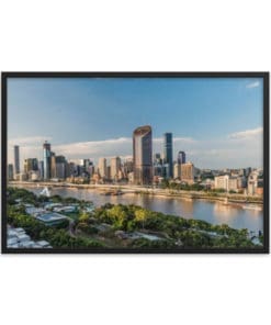 Overlooking Southbank & Brisbane - Framed poster