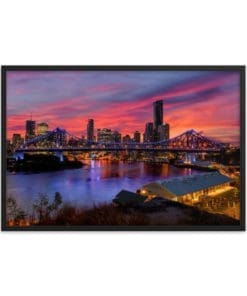 Brisbane Story Bridge Sunset – Framed poster