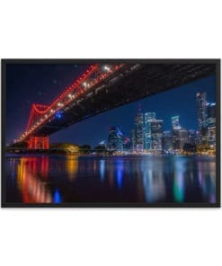Brisbane City Lights, Under Story Bridge – Framed poster