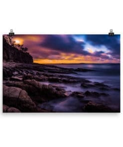 Noosa Heads Rock Sunset - Poster